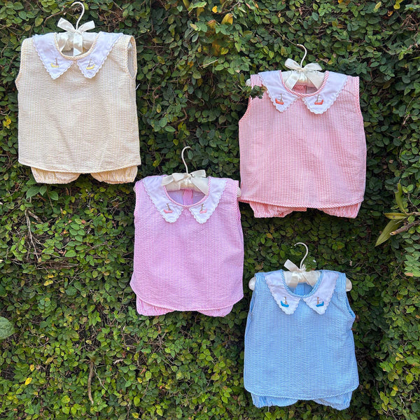 classic cute embroidery baby set