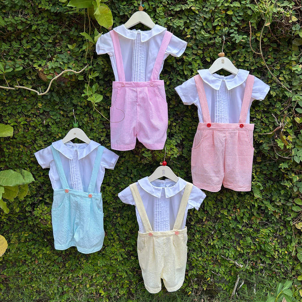 cool gingham colours romper set