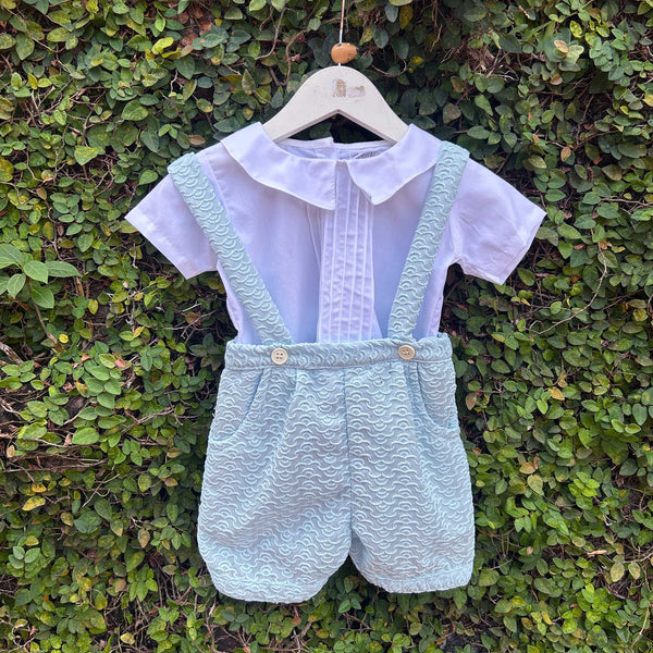 stylish embroidered fabric romper set