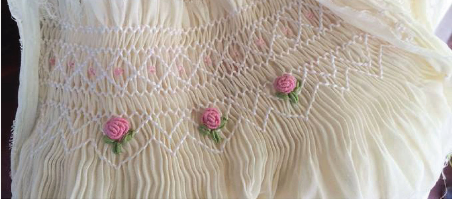 beautiful smocking embroidery pattern from tara Cochin Kerala