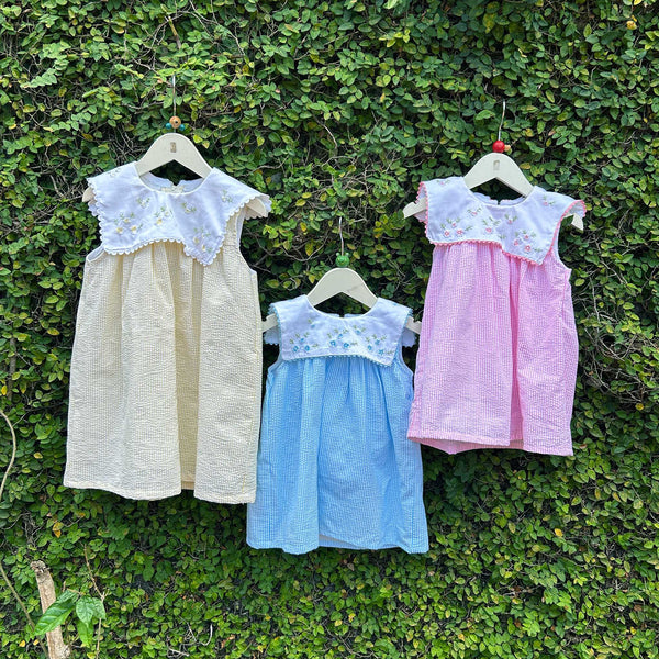 square collar summer dress