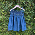 denim smocked baby dress