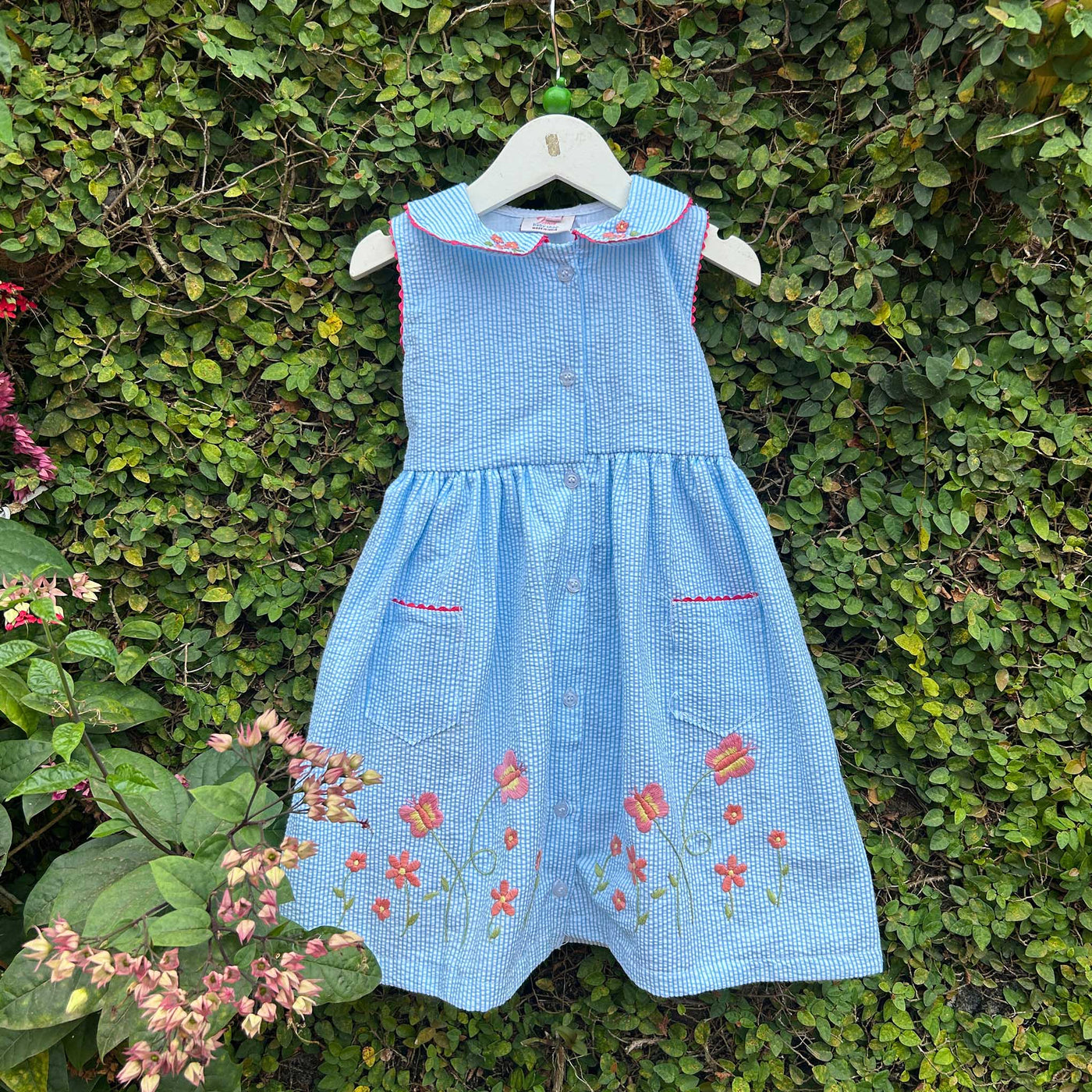 Charming Gingham Seersucker Summer Dress