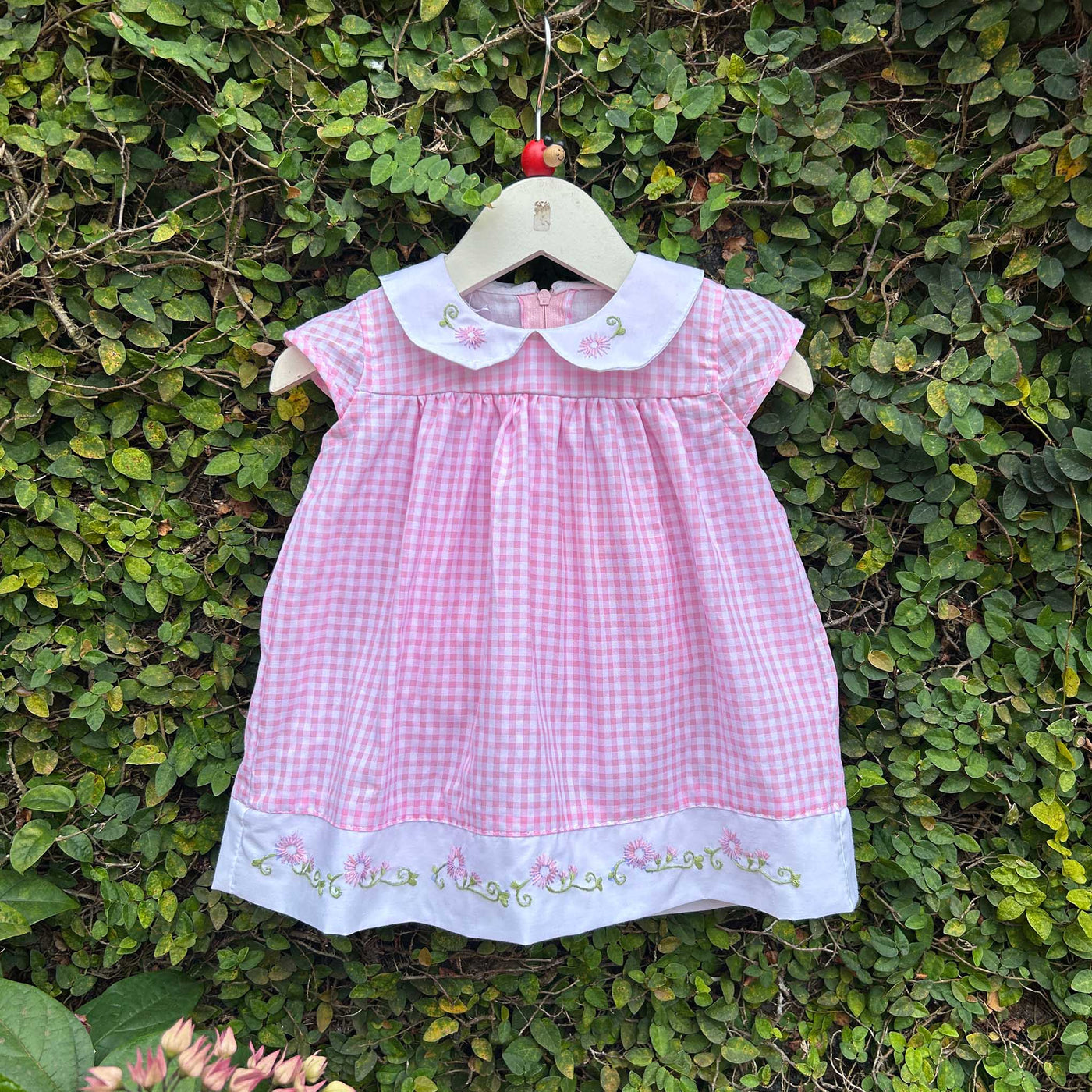 Summer Cool Gingham Collared Baby Dress