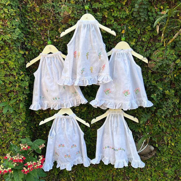 fluffy white embroidered dress