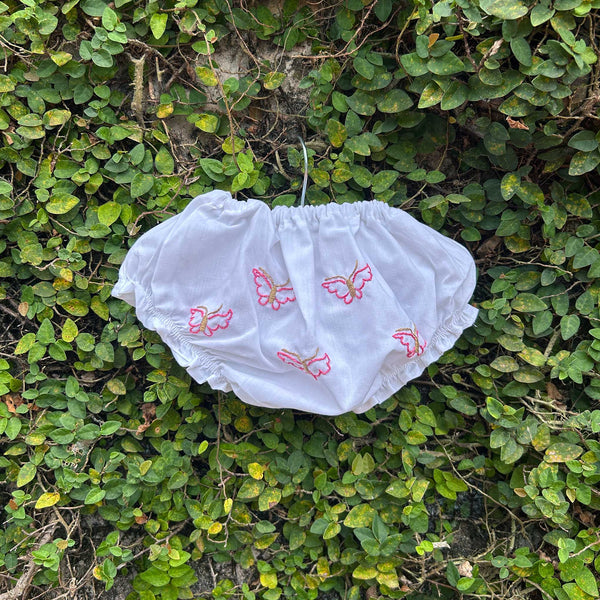 butterfly embroidered diaper cover