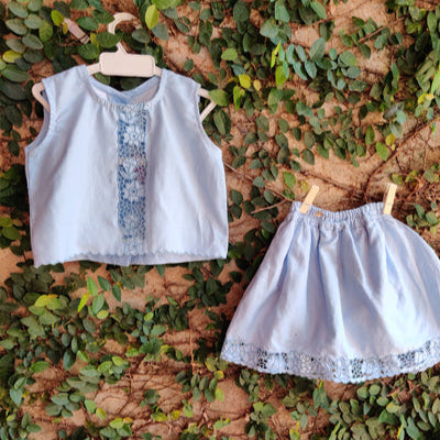 pastel cutwork skirt romper