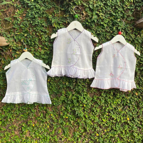 Embroidered Scalloped Voile Dress - Assorted color