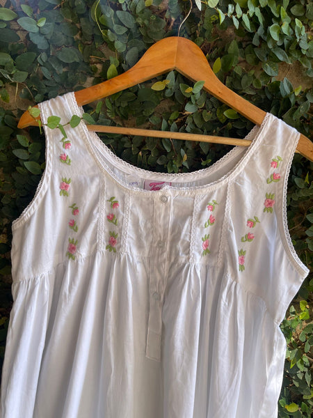 white embroidered ladies nightwear