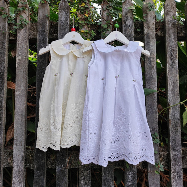 embroidered fabric baby dress