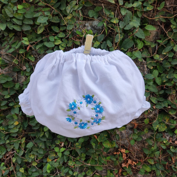 floral embroidered diaper cover