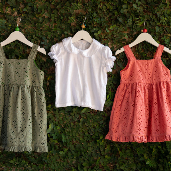 cotton eyelet dress set