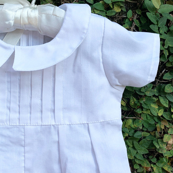 white christening romper