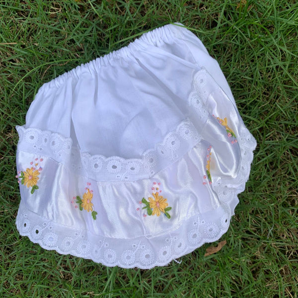 Satin & Lace Sunflower Panty - Diaper Cover