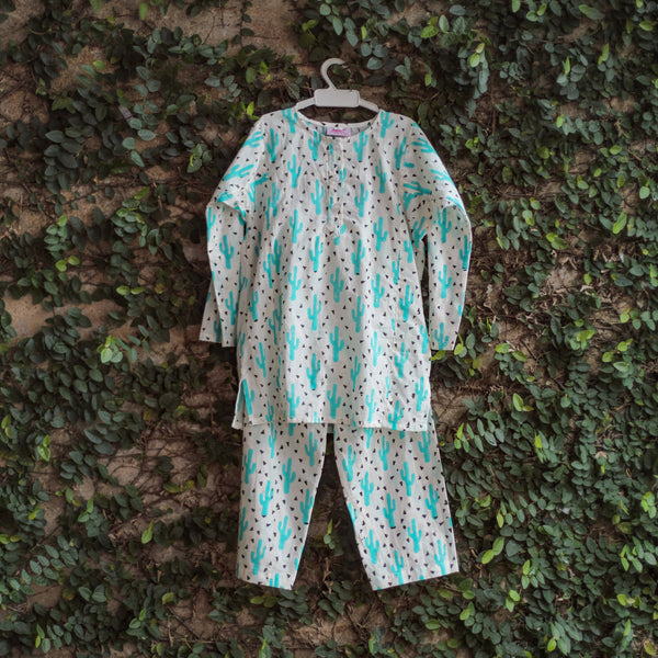 cacti print kids nightwear